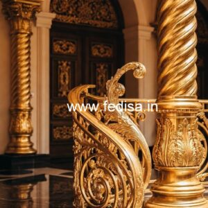 Stylish Brass Handrail Design For Modern Homes Roof Brick Railing Design