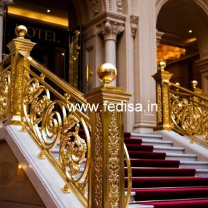 Premium Brass Stair Railing With Unique Design Ss Grill Design For Steps