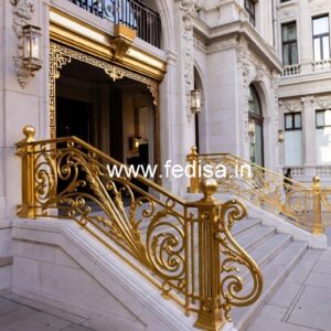 Brass Balcony Railing Design With Classic Appeal Village House Railing Design