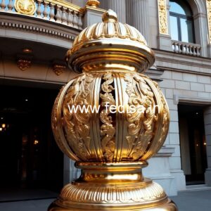 Stylish Brass Staircase Railing With Decorative Finish Modern Front Railing Design