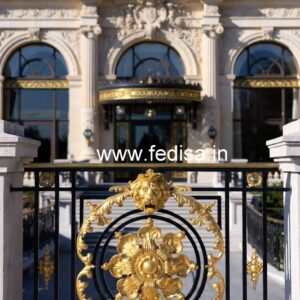 Designer Brass Balcony Railing With Unique Finish Wooden Hand Railing Design