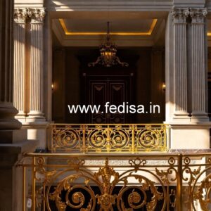 Luxury Brass Railing Design With Elegant Touch Steel Grill Railing Design