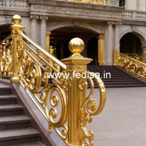 Premium Brass Handrail Design With Artistic Finish Spiral Railing Design