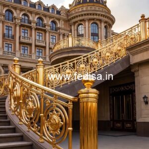 Heavy Duty Brass Railing Design For Durability Modern Metal Railing Exterior