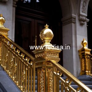 Elegant Brass Balcony Railing With Artistic Patterns Railing Design 2026