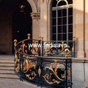Modern Brass Handrail For Stylish Staircases Terrace Concrete Railing Design