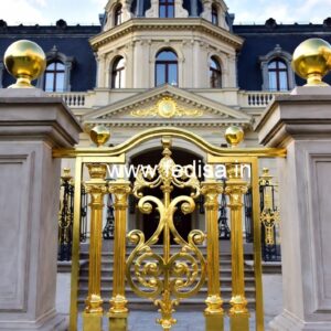 Brass Handrail Design With Luxury Appeal Balcony Grill Design With Flower Pots