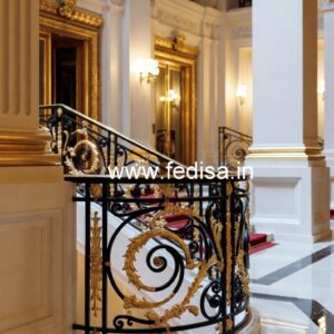 Decorative Brass Balcony Railing With Premium Style Balcony Grill With Glass Design