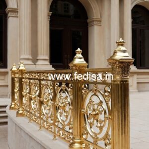 Premium Brass Handrail Design For Modern Spaces Steel Railing Design With Wooden