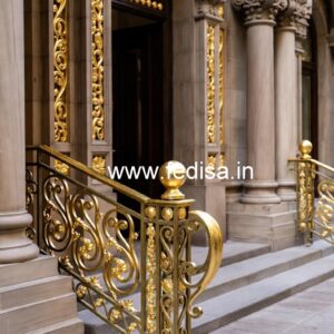 Modern Brass Balcony Railing With Stylish Appeal Kanch Railing Design
