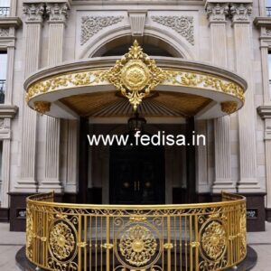 Stylish Brass Balcony Railing With Designer Look Roof Front Railing Design