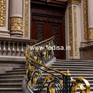Premium Brass Staircase Railing With Fine Craftsmanship Stainless Steel Baluster Designs