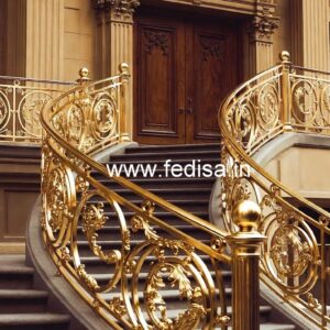 Designer Brass Stair Railing For Luxury Interiors Lokhand Railing Design