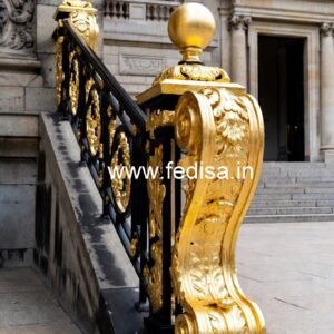 Premium Brass Railing Design With Artistic Finish House Roof Grill Design