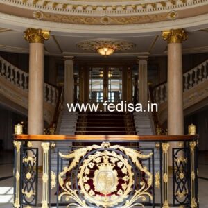 Modern Brass Staircase Railing With Premium Look Round Steel Railing Design