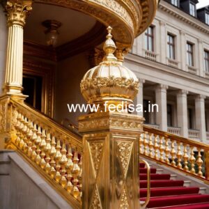 Luxury Brass Railing Design With Elegant Touch Railing Wall Plaster Design