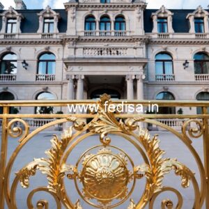 Premium Brass Handrail Design With Artistic Finish Pop Railing Design