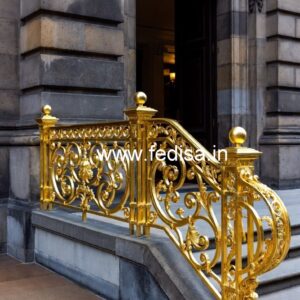 Stylish Brass Balcony Railing For Luxury Decor Modern Curved Staircase Railing