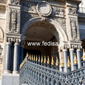 Decorative Brass Handrail For Stylish Staircases Steel Railing Flower Design