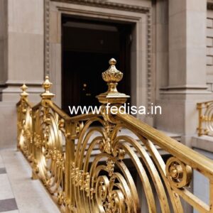 Modern Brass Railing Design With Stylish Finish Glass Roof Railing Design