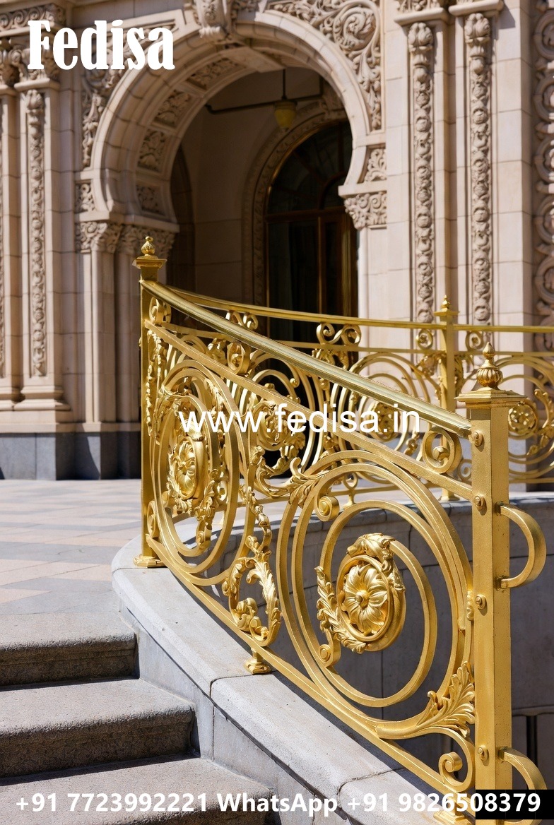 Custom Brass Railing Design For Staircases House Terrace Railing Design