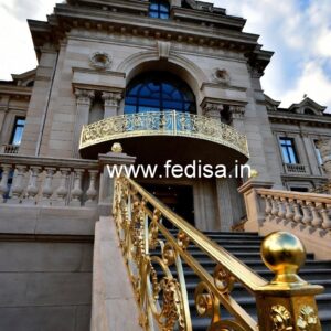 Stylish Brass Handrail Design For Staircase Railing For Roof Terrace