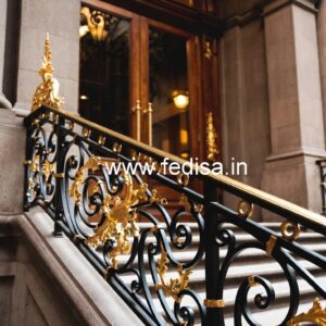 Decorative Brass Handrail Design Cemented Roof Railing Design