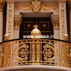 Antique Style Brass Railing Design For Classic Villas Roof Railing Cement Design