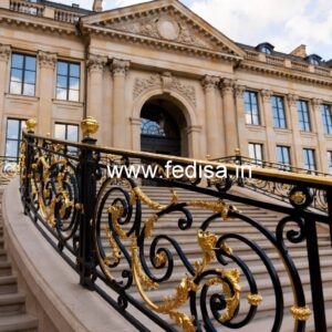 Brass Stair Railing Design With Premium Finish Railing Design Of Bricks