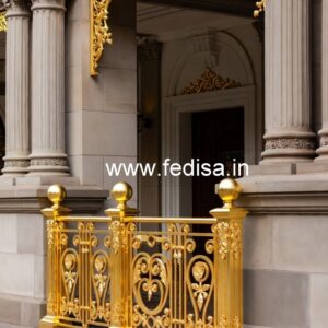 Elegant Brass Staircase Design With Decorative Finish Chhat Ka Railing Design Cement Ka