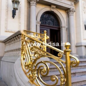 Brass Staircase Handrail Design For Modern Villas House Iron Railing Design