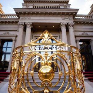 Brass Staircase Railing Design For Designer Homes Chhat Par Railing Ka Design