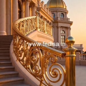 Custom Brass Railing Design For Staircase Interiors Steel Railing Pipe Design