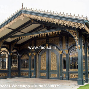 Modern Car Parking Shed Design with Elegant Decorative Features No-0164