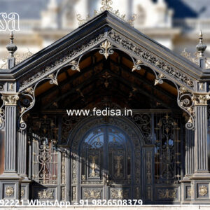 Modern Car Parking Shed Design with Decorative Support Columns No-0224
