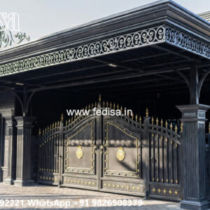 Elegant Car Parking Shed Design with Modern Architectural Roofing No-0274