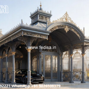 Luxury Car Parking Shed Design with Stylish Support Columns No-0441