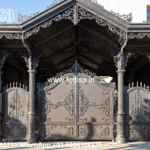 Luxury Car Parking Shed Design with Stylish Structural Appeal No-0494
