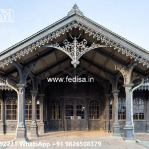 Luxury Car Parking Shed Design with Premium Decorative Elements No-0496
