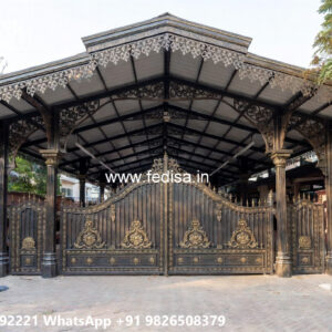 Contemporary Iron Car Parking Shed Design Ideas No-0509