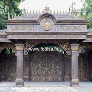 Modern Iron Car Parking Shed Design with Decorative Elements No-0547