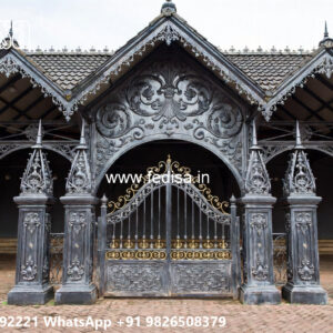 Premium Iron Car Parking Shed Design with Elegant Columns