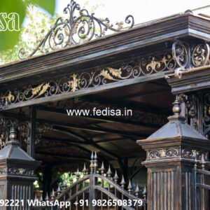 Classic Car Parking Shed Design with Elegant Front Structure No-0661