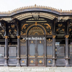 Classic Car Parking Shed Design with Decorative Wooden Elements No-0682