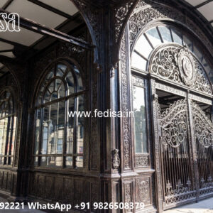 Stylish Car Parking Shed Design with Wooden Roof Finish No-0816