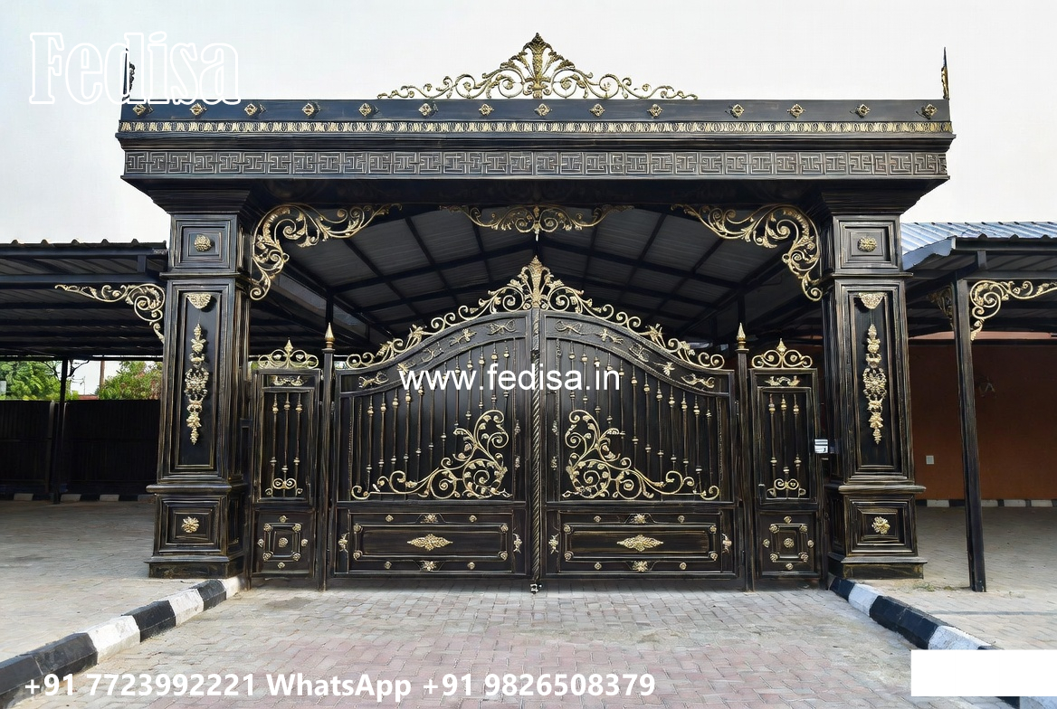 Stylish Car Parking Shed Design for Elegant House Exterior No-1002