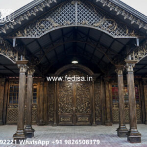 Elegant Car Parking Shed Design with Modern Architectural Roofing No-1054