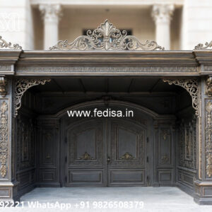 Luxury Car Parking Shed Design with Elegant Decorative Roof No-1177