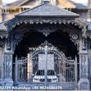 Elegant Classic Car Parking Shed Design with Decorative Roof No-1423
