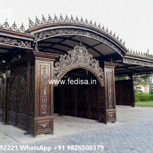 Elegant Car Parking Shed Design with Contemporary Roofing No-1742
